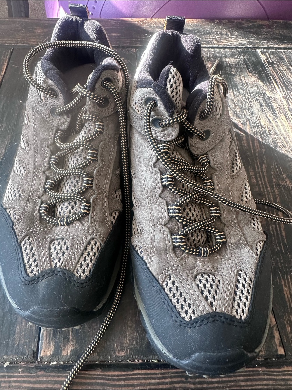 Merrell Gray and Black Women's Athletic Hiking Shoes